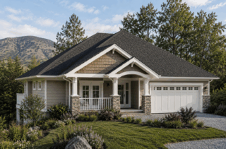 single level family house plan