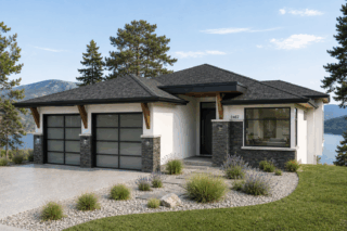 single level family house plan in bc
