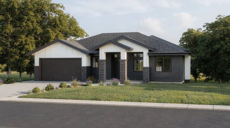 1-2-688 house plan – front rendering