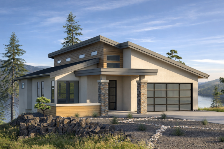 1-2-693A house plan – front rendering