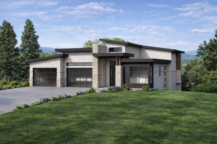1-2-694 house plan – front rendering