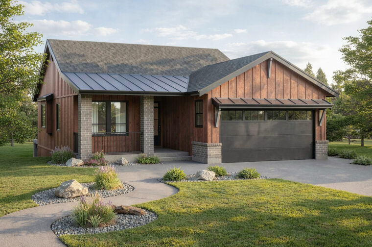 1-2-706 house plan – front rendering