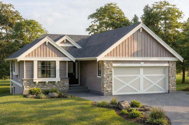 1-3-555B house plan – front rendering