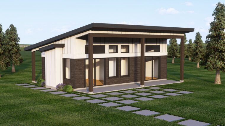 10-1-233 house plan – front rendering