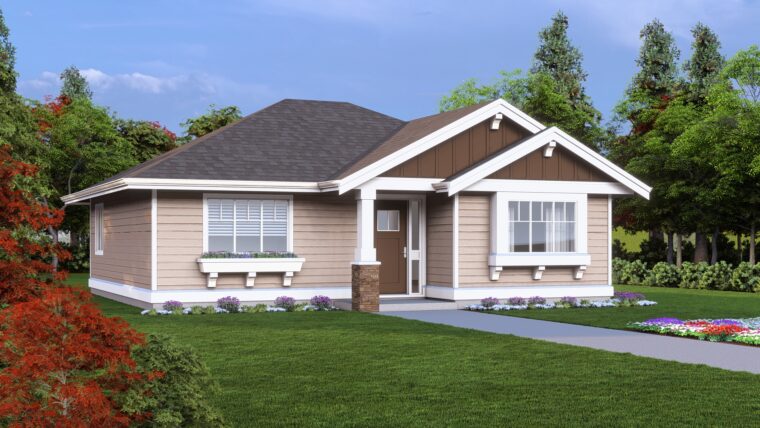 10-2-228 house plan – front rendering