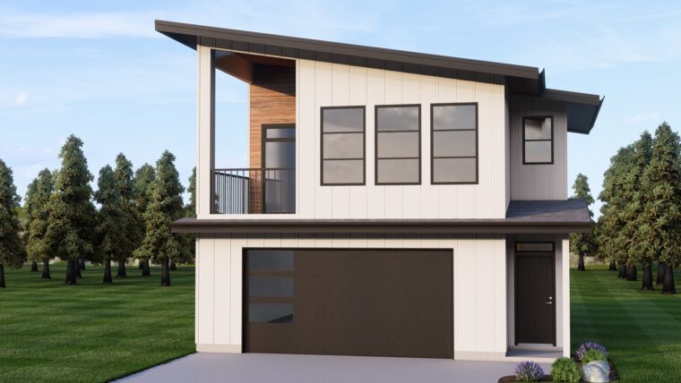 14-1-285 house plan – front rendering