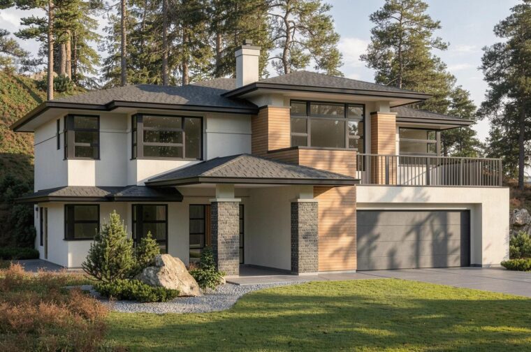 2-3-761 house plan – front rendering