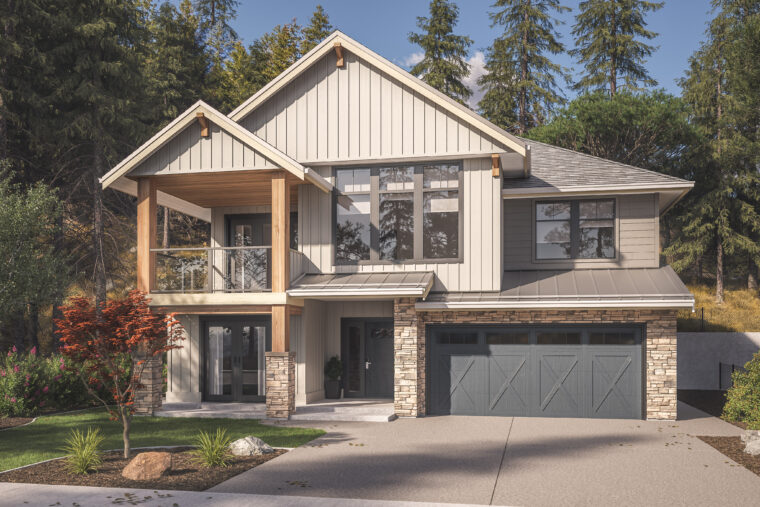 2-3-790A house plan – front rendering