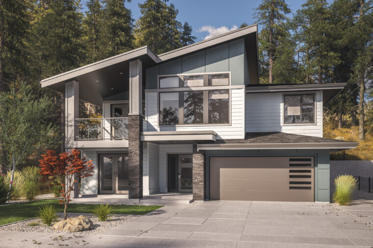 2-3-790B house plan – front rendering