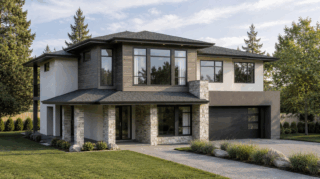 raised bungalow single family house design in bc