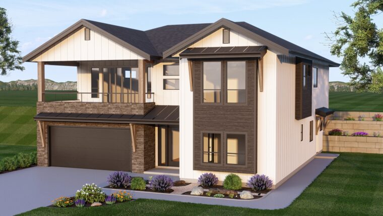 2-4-795 house plan – front rendering