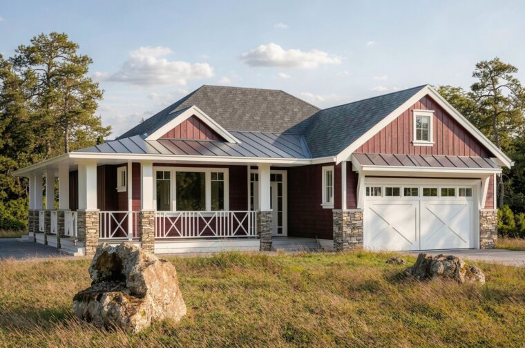 5-3-694 house plan – front rendering