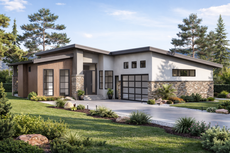 5-3-695 house plan – front rendering