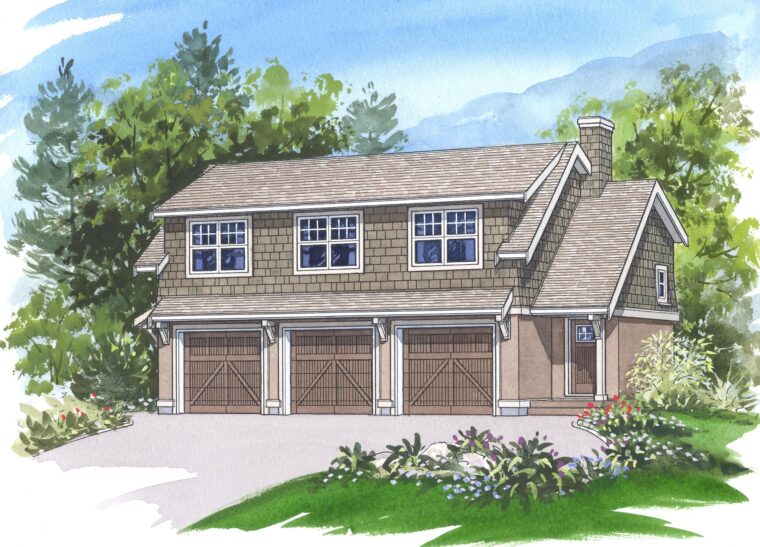 14-2-273 house plan – front rendering