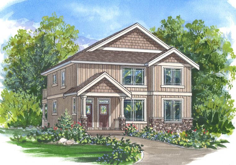 8-2-246 house plan – front rendering