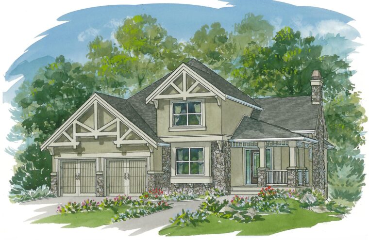 7-3-969 house plan – front rendering