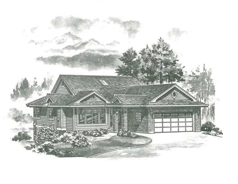 1-3-516 house plan – front rendering