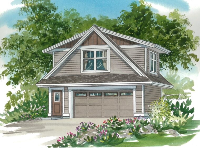 14-1-271 house plan – front rendering
