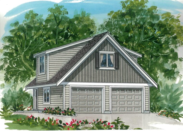 14-1-272 house plan – front rendering