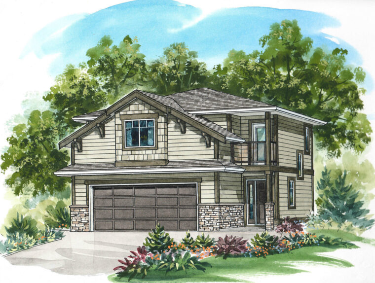 14-2-275 house plan – front rendering