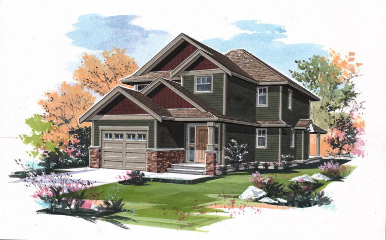 9-3-219 house plan – front rendering