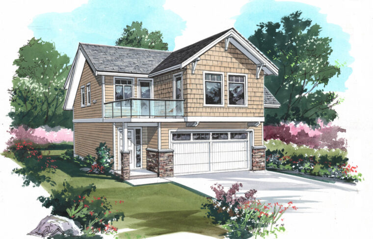 14-2-276 house plan – front rendering