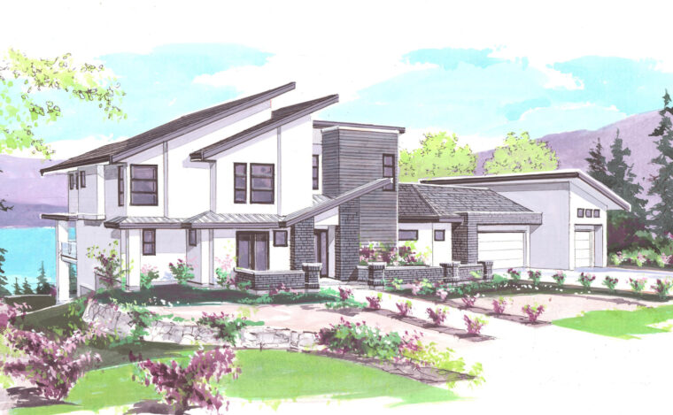 7-3-1008 house plan – front rendering