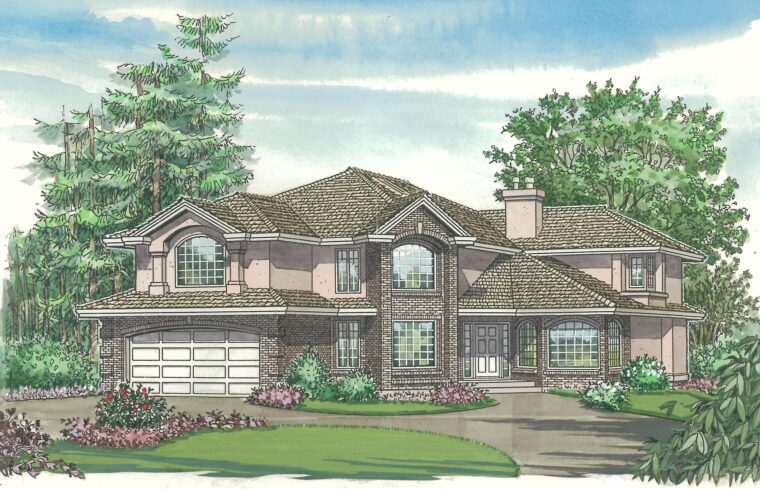 7-4-685 house plan – front rendering