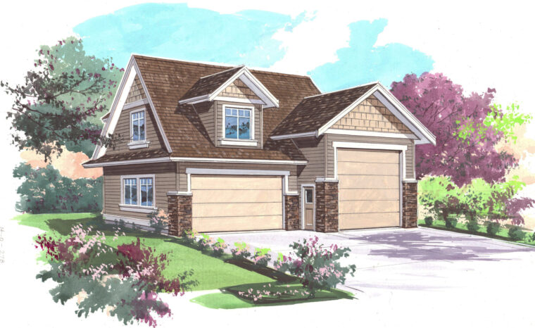 14-0-278 house plan – front rendering