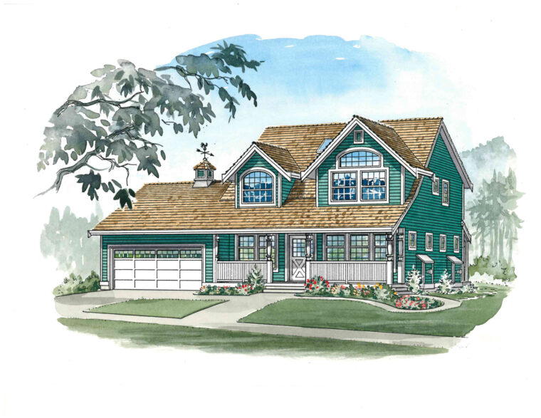 6-3-338 house plan – front rendering