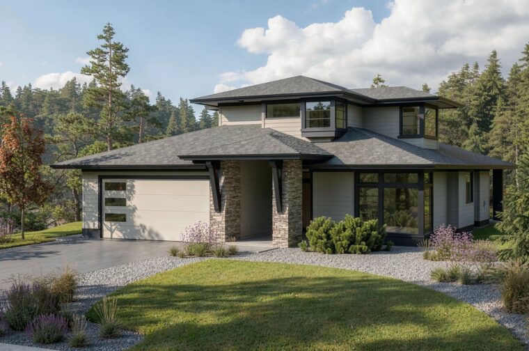 6-3-675 house plan – front rendering