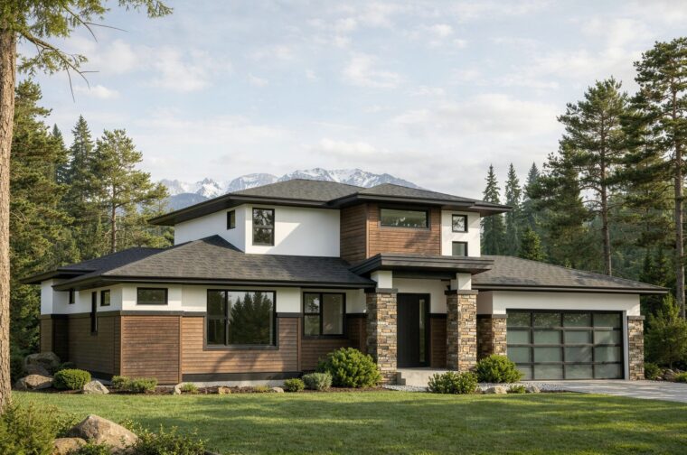6-3-678 house plan – front rendering
