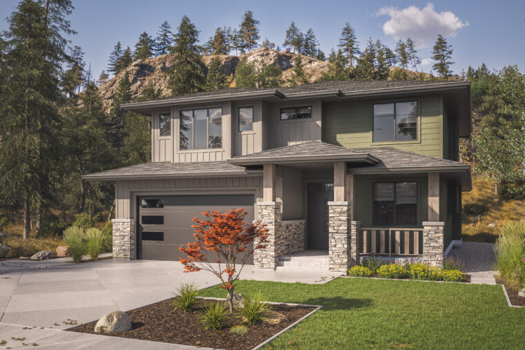 7-3-1026B house plan – front rendering