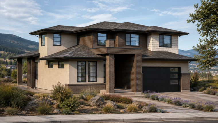 single family two storey modern house design in canada