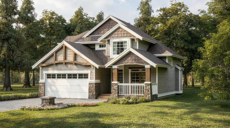 7-3-946A house plan – front rendering