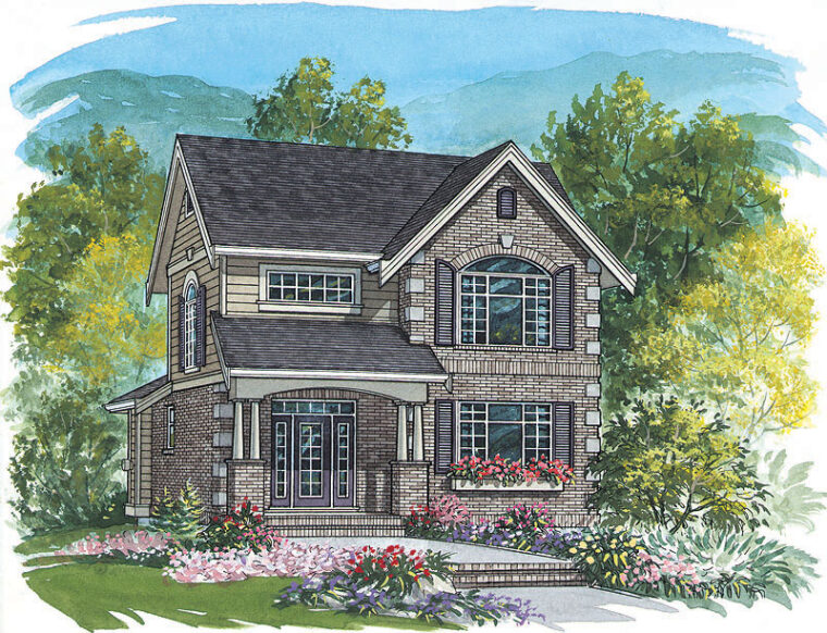 9-2-208 house plan – front rendering