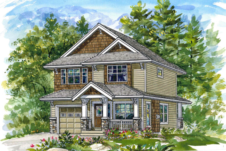 9-3-216 house plan – front rendering