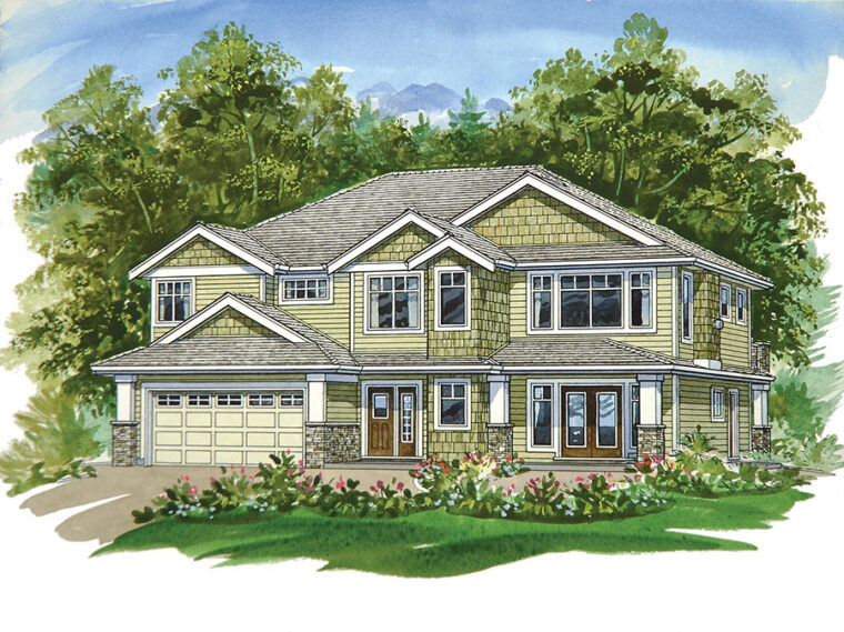 2-3-749 house plan – front rendering