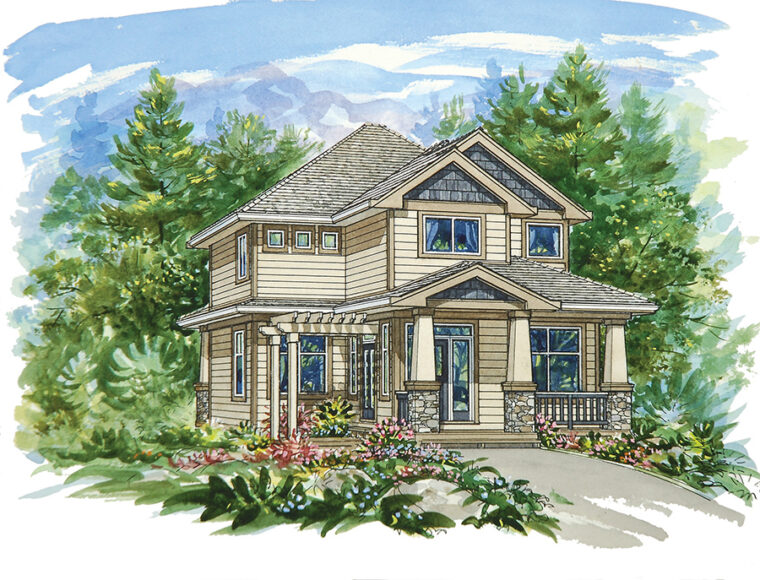 9-3-215 house plan – front rendering
