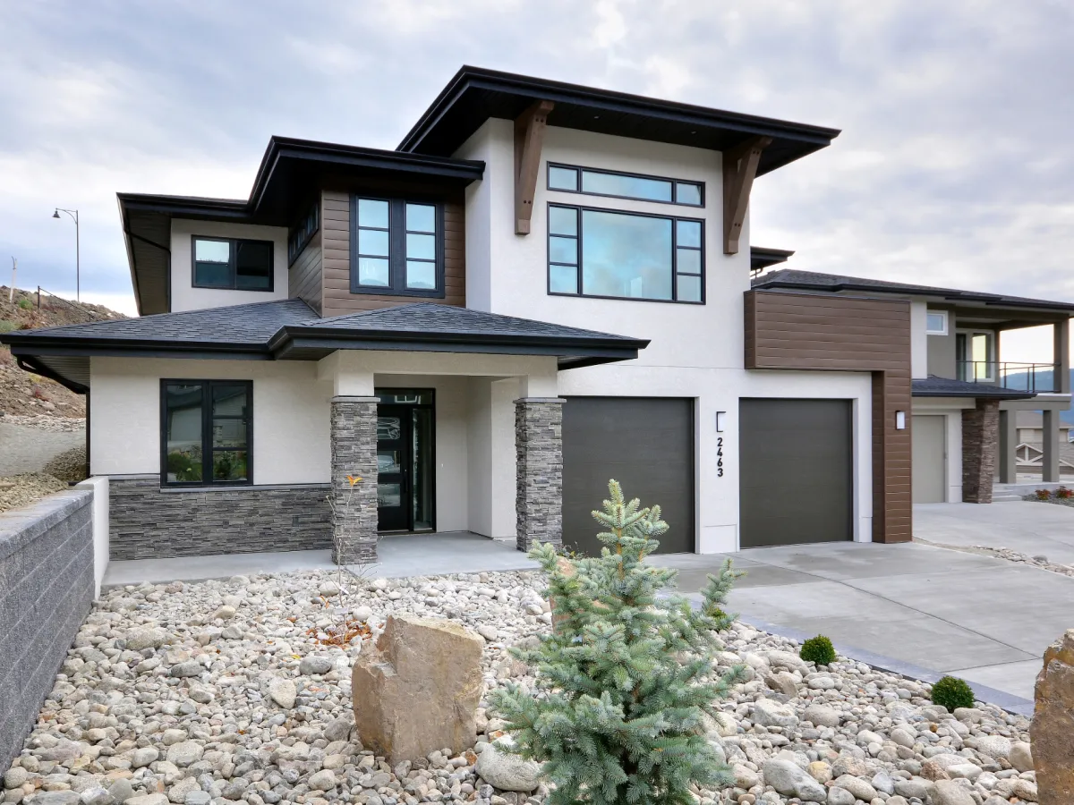 Custom Jenish house with a double garage